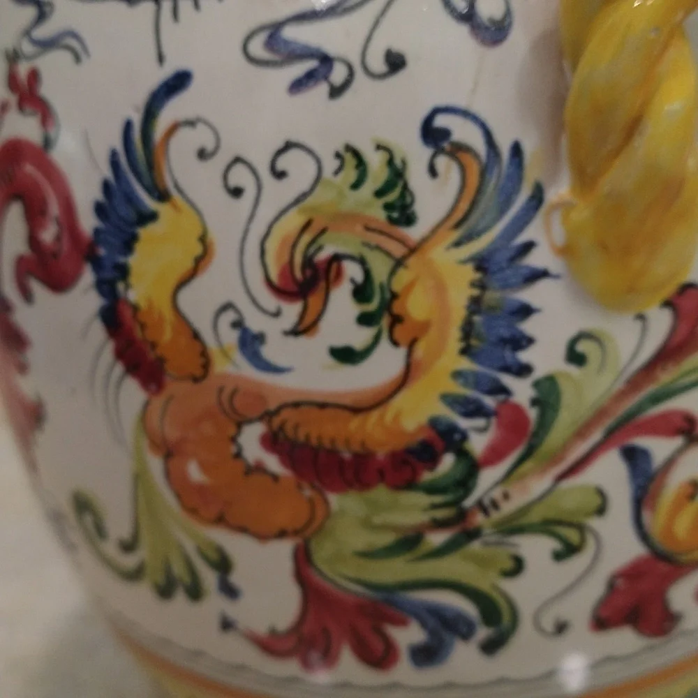 Vintage hand-painted Italian biscotti biscuit jar container